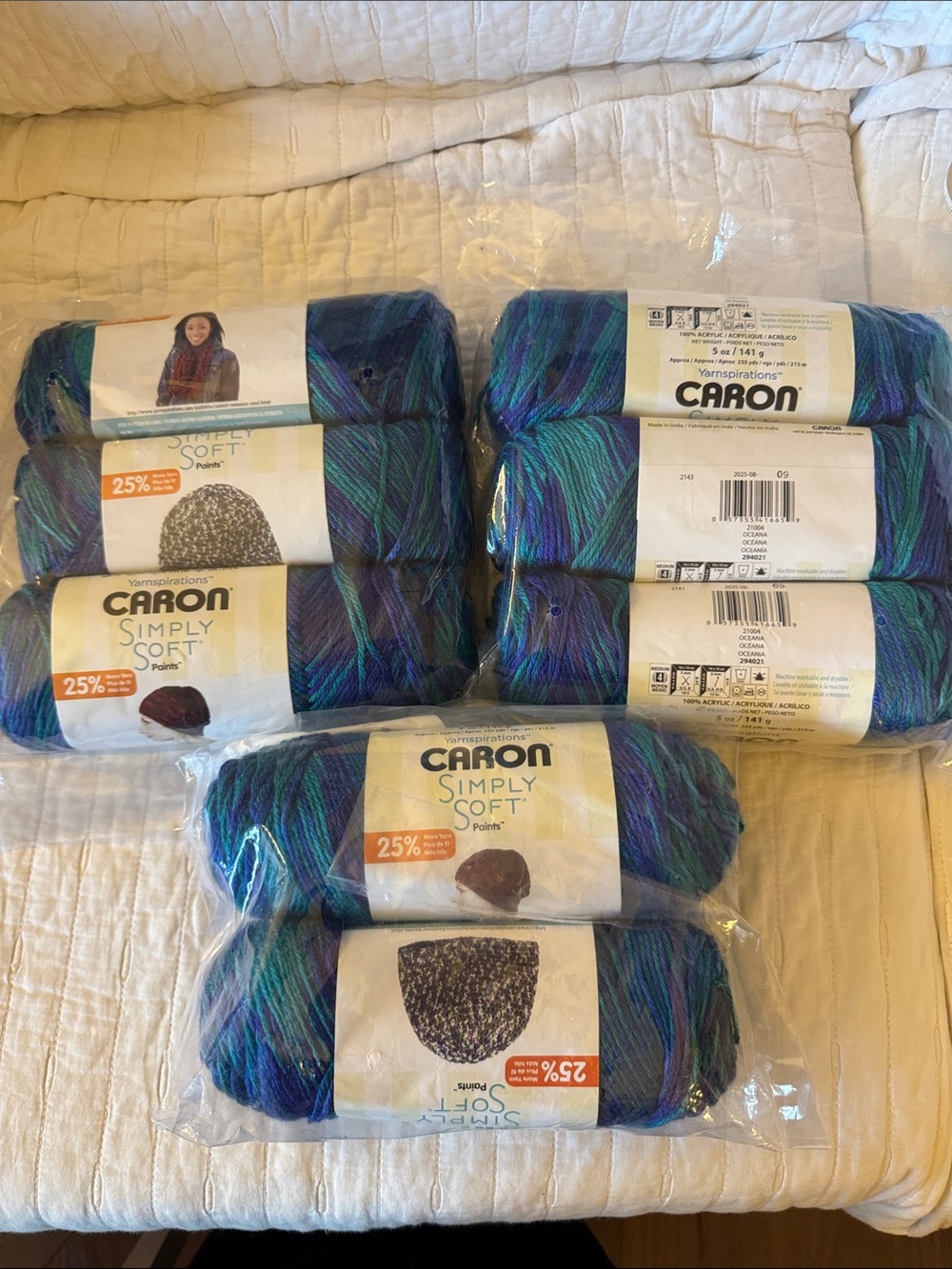 8 skeins Caron gorgeous acrylic yarn.